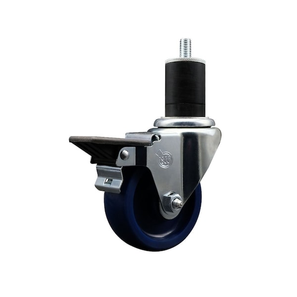 Service Caster 3.5'' Solid Poly Swivel 1-3/4'' Expanding Stem Caster with Brake SCC-EX20S3514-SPUS-PLB-134 - main